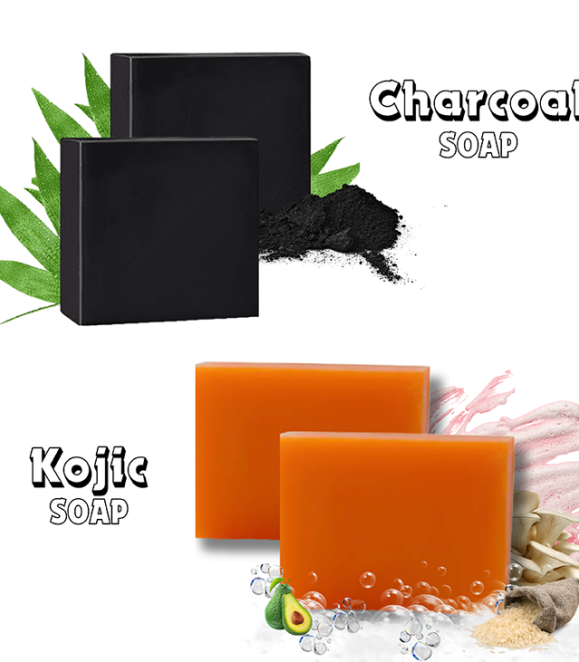 Kojic Soap (2) & Charcoal Soap (2) – Gift Hampers